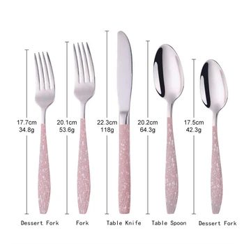 

304 stainless steel tableware, stone pattern, Western food, knife, fork, spoon, five piece set, high quality hotel tableware