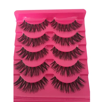 

Handmade Eyelashes Exquisite Elegant Fake Eyelashes Five Pairs Artificial Fiber Eyelashes Curly Bushy Natural Fake Eyelashes