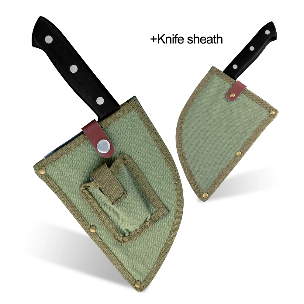 

Damask Handmade Forged Full Tang Butcher Knife Kitchen Knives Sheath Nylon Sleeve Cover for Cooking Knife Cleaver Meat Accessory