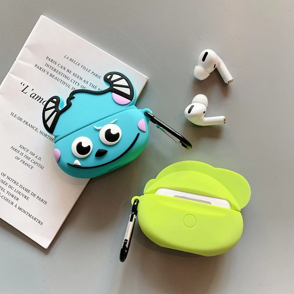 Чехол для наушников airpods pro 3D с мультяшными монстрами Mike Bluetooth для AirPods 3, мягкая силиконовая защитная крышка для гарнитуры с крючком