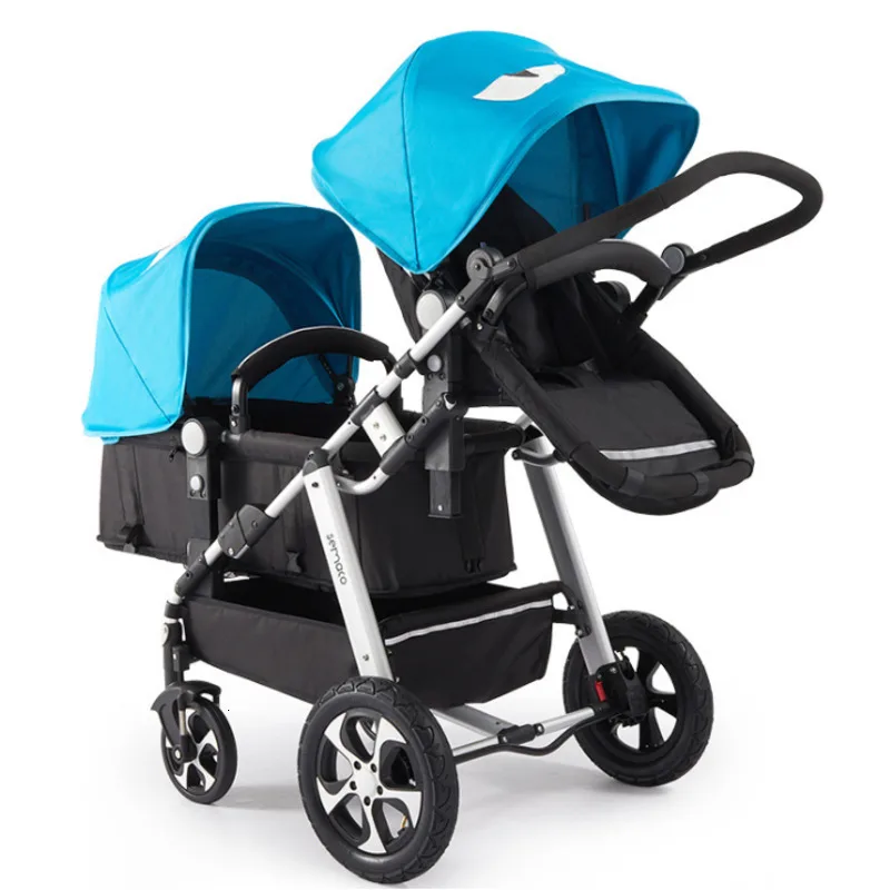  Stroller Twin Double Newborn Carry Cot Pram Practical Twins Baby Foldable Strollers Double Seats Ca