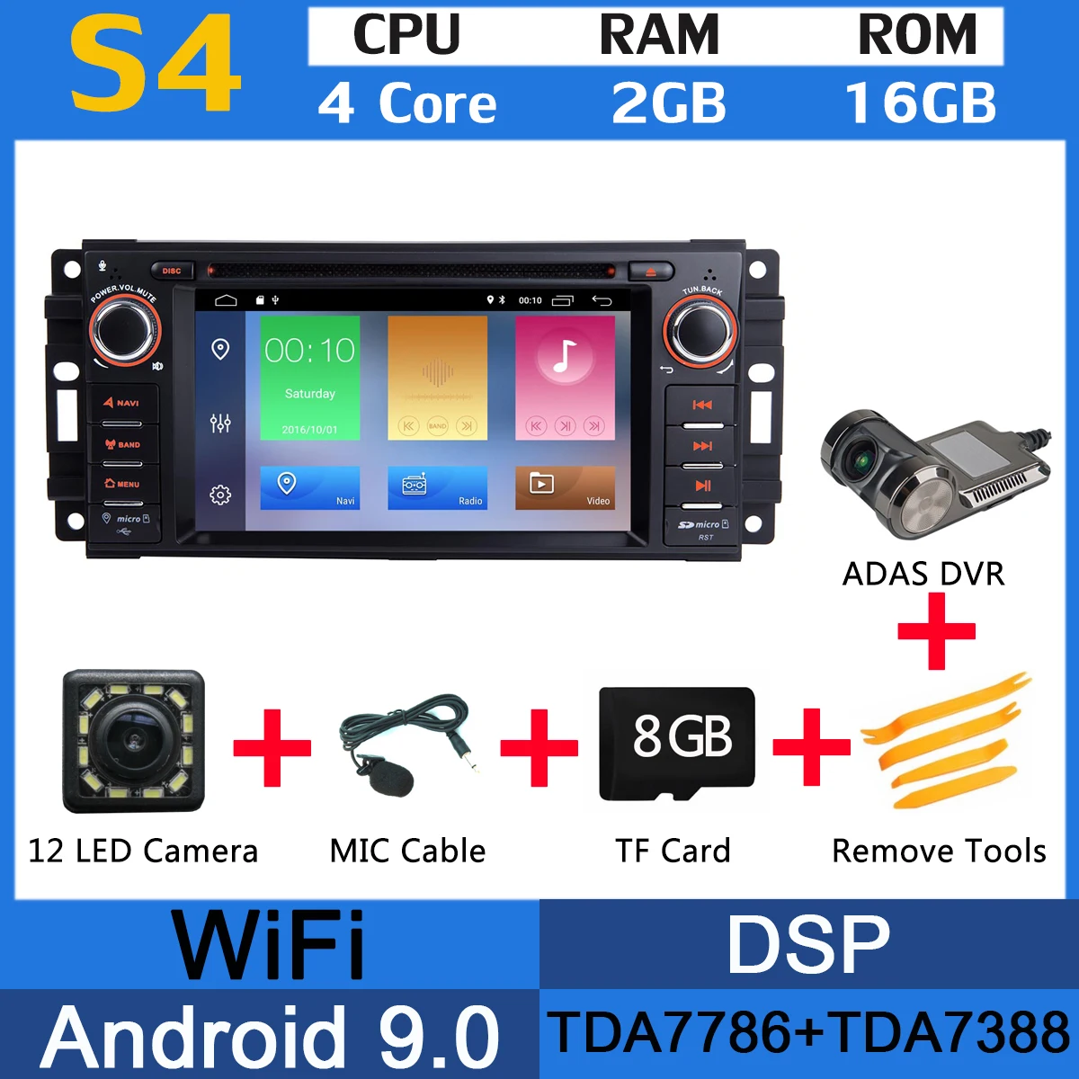 PX6 4G+ 64G Android 9,0 Автомобильный DVD радио gps для Jeep Wrangler Компас Commander Cherokee Dodge caliber путешествие Liberty CarPlay DSP - Цвет: MTK ADAS