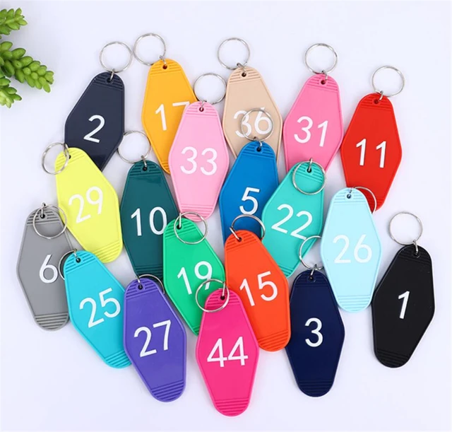 30pcs/lot Blank Acrylic Motel Keychain Key Tag Luggage Hanging