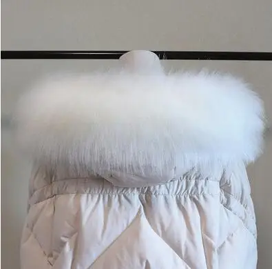 white Осенне-зимний женский шарф из енота, лисы, воротник из искусственного меха, шарф с капюшоном, мех меховой воротник, шарф R1934 - Цвет: white
