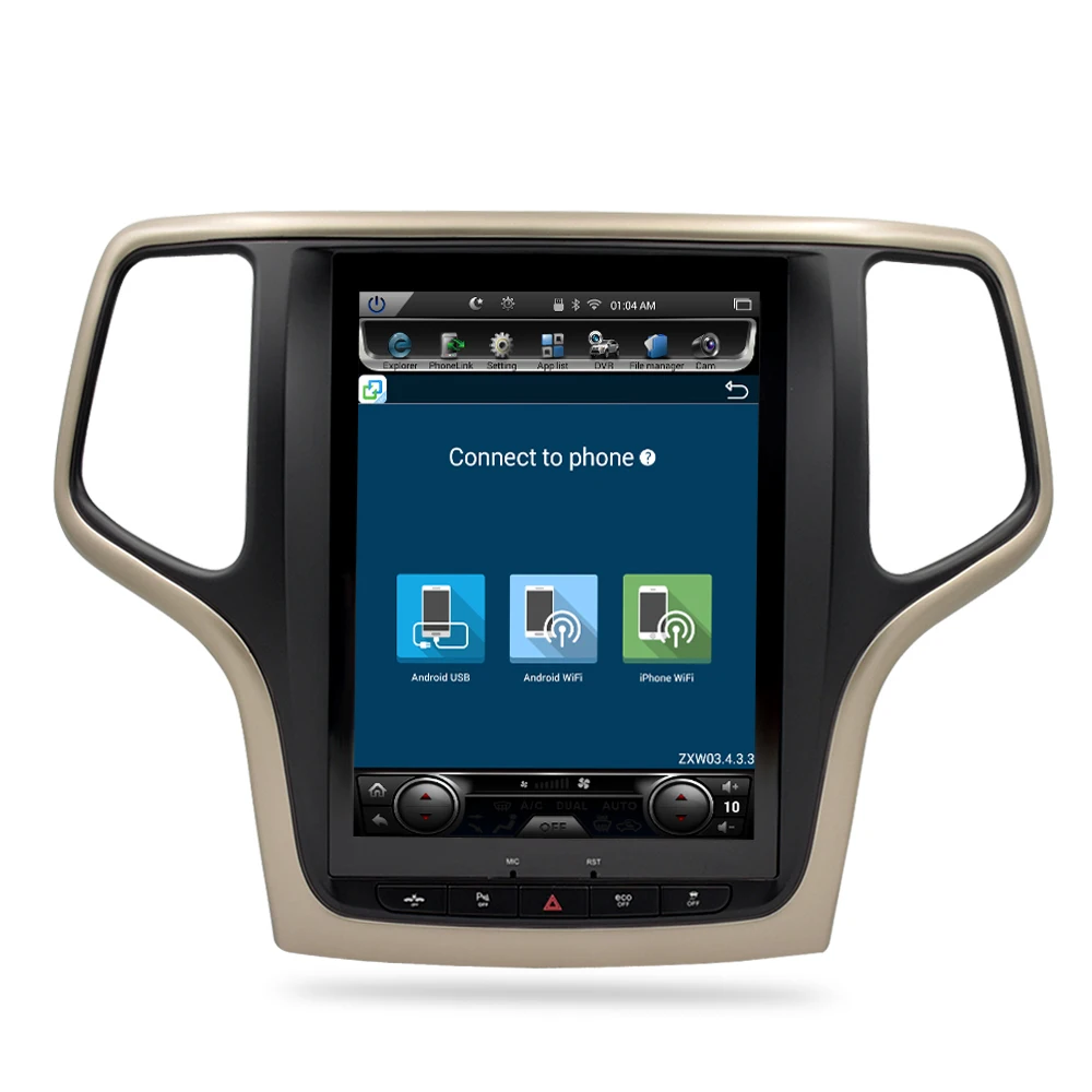 10,4 вертикальный экран Android 7,1 автомобильный DVD gps ГЛОНАСС навигационный радио плеер для Jeep Grand Cherokee 2013- ram 2GB 32G стерео