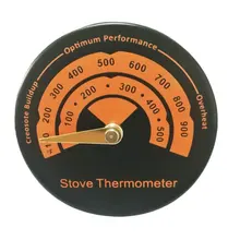 Magnetic Wooden Stove Thermometer Fireplace Stove Fan Meter Thermometer with Sensitivity Probe Household Oven Barbecue Tools