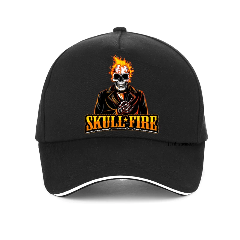 

Mens Skull Baseball cap Fashion Summer Ghost Rider Cool Dad hat 3D print Rock Skull Fire men hat Outdoor Casual snapback hats