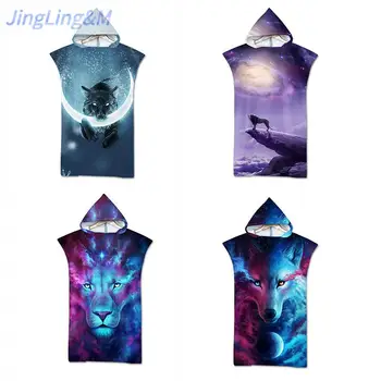 

Microfiber beach towel, sun protection and windproof,domineering animal print,JingLing&M adult cloak bathrobe,suitable for beach