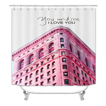 

Nordic simplicity Print Shower Curtain 4 Piece Carpet Cover Toilet Cover Bath Mat Pad Set Bathroom Curtain with 12 Hooks