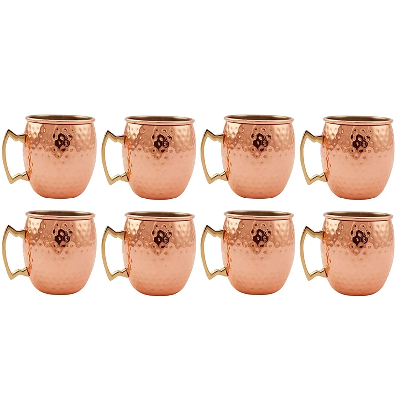 

304 Stainless Steel Coffee Mug Hammer Point Copper Cup Cold Drink Mug Cocktail Copper Plated Cup