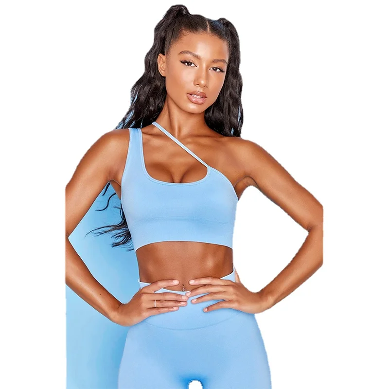 Seamless Sport Womens Yoga Wear Set: Yoga Crop Top And Bra