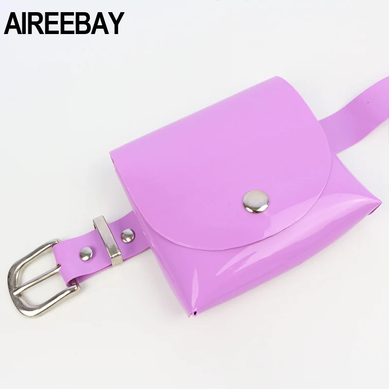 AIREEBAY/Модная Прозрачная женская поясная сумка, прозрачные поясные сумки для женщин, маленький ПВХ, поясные сумки для девочек, желе, пояс для денег