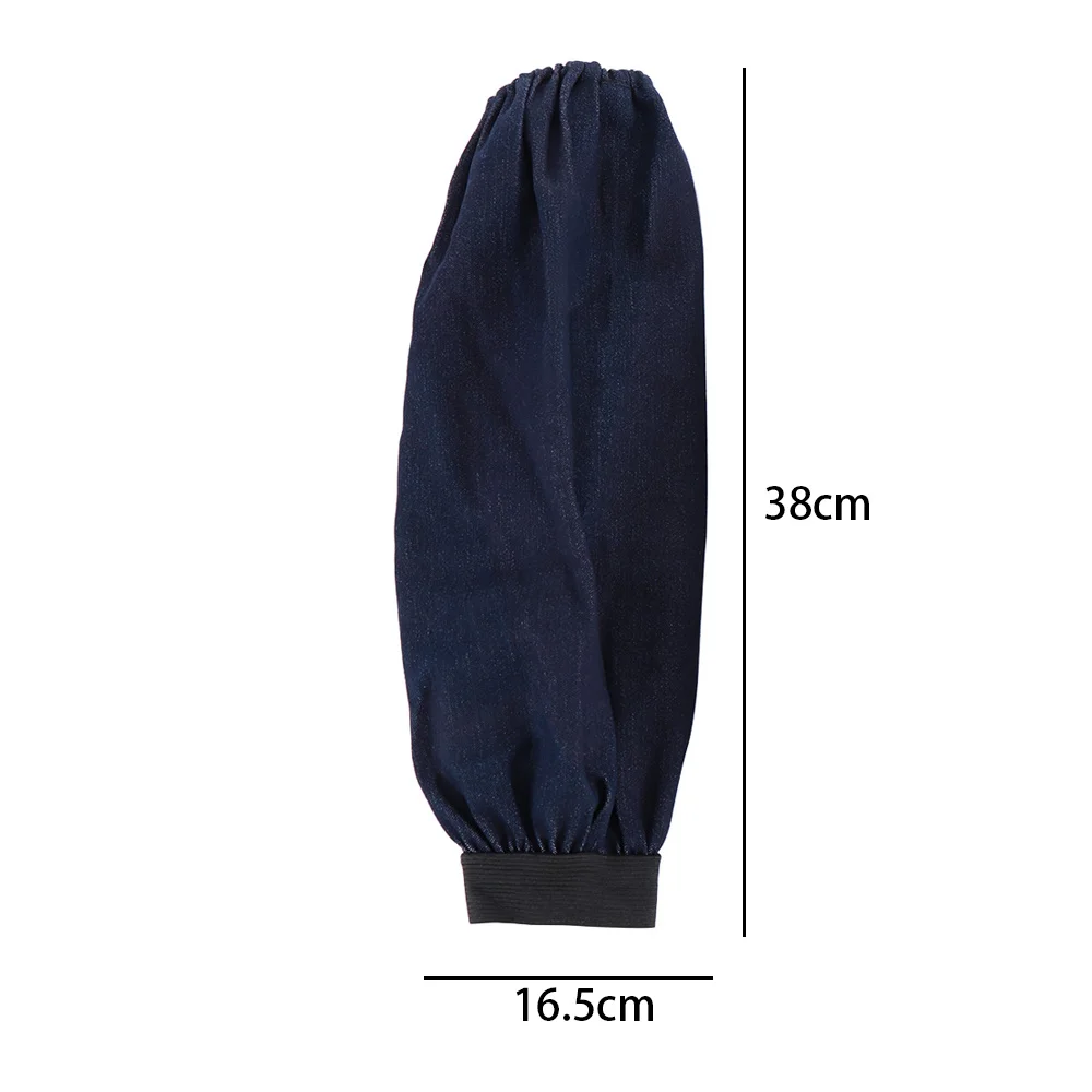 1 Pair Welder Lengthen Arm Protective Sleeves Denim Blue Welding Arm Sleeves Working Cut Resistant Heat Protection for waterproof oversleeves