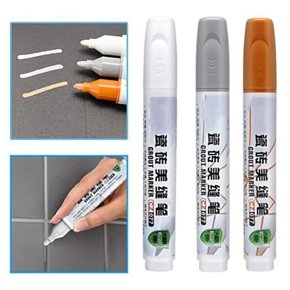 Grout Pen Tile Gap Repair 3 Colors Pen White Tile Refill Waterproof