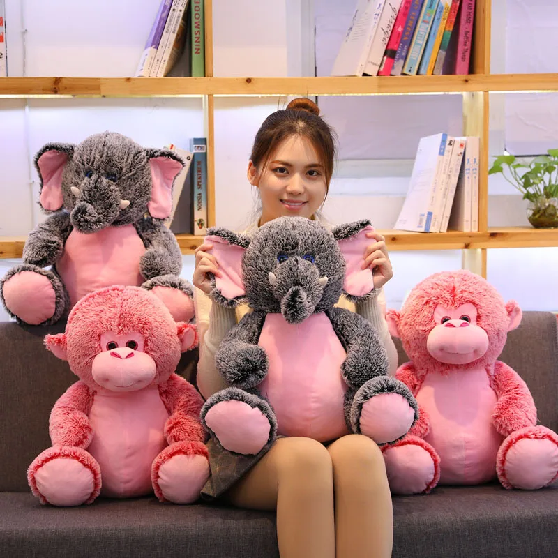 Кукла с лесным животным, жирафом, слоном, львом, обезьяной, собакой, тигром, подарок на день рождения детей, плюшевые игрушки