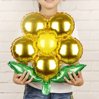 

1pc Arrival Flowers Aluminum Foil Balloons Happy Birthday Wedding Decorations Ballons Baby shower Market Activity Party Supplies