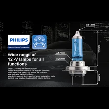 Натуральная Philips H7 галогенная H4 H3 H1 H11 H8 HB3 HB4 9005 9006 Diamond Vision 5000K Окончательный белый светильник автомобилей головной светильник s 12 в 1 пара