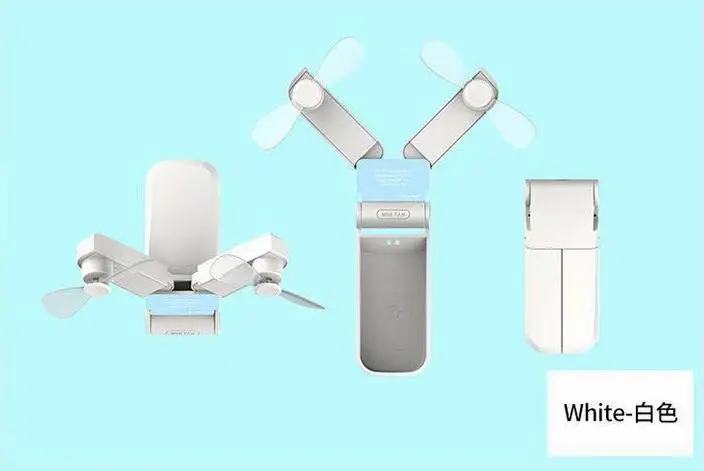 Двойной головкой мини портативный складной Ручной USB зарядный Вентилятор охлаждения