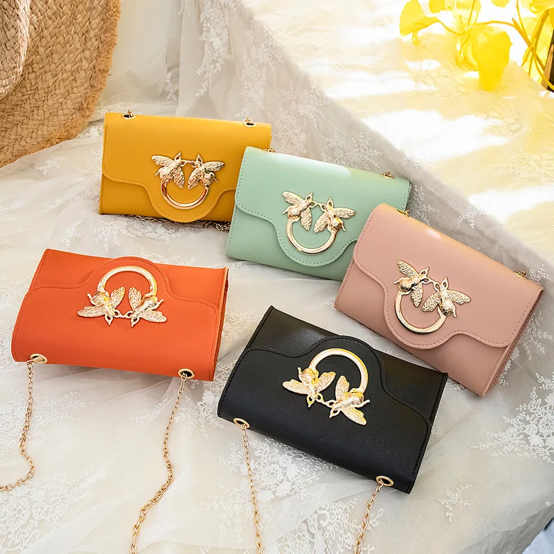 

Summer New Arrival Contrast Color Chain Bag Women's 2019 New Style Korean-style Versatile Shoulder Fashion Textured Square Sling