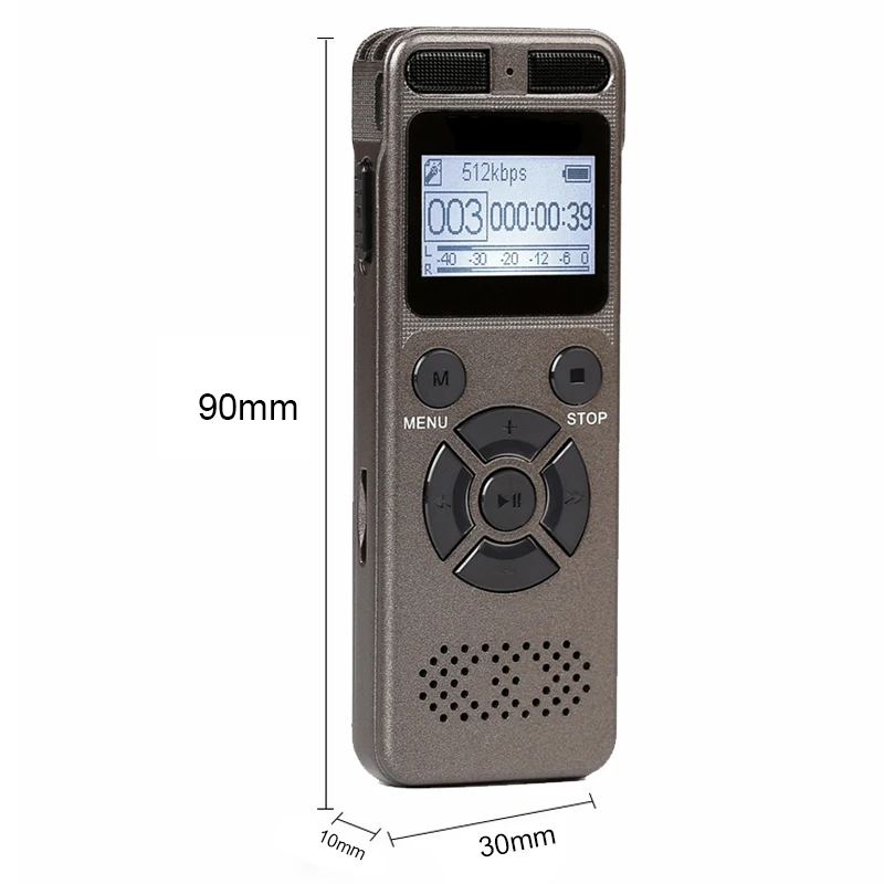  8Gb Voice Recorder Usb Business Portable Digital Audio Recorder With Mp3 Player Support Multi-Langu