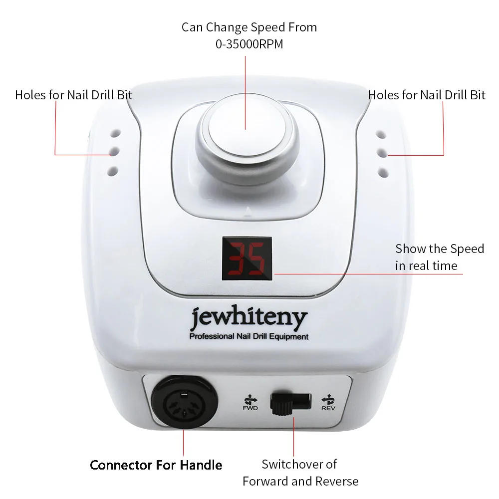 Preise Elektrische Nagel Dill 32W 35000RPM Maniküre Maschine Fräser Alles Für Maniküre Zubehör Nail art Bohrer Stift Werkzeug