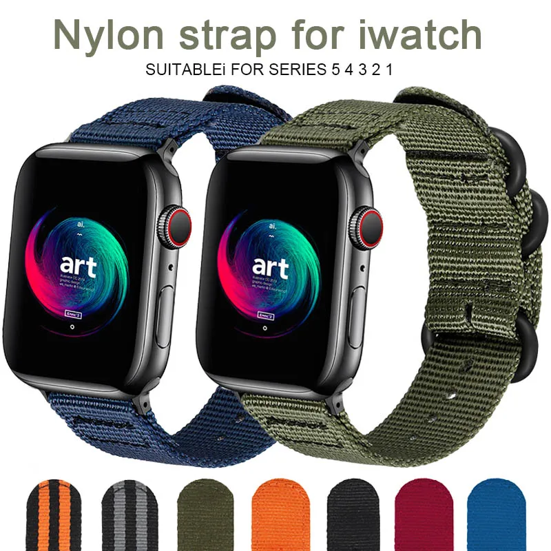 Хит продаж нейлоновый ремешок для часов Apple Watch Series 5 4 3 21 спортивный браслет