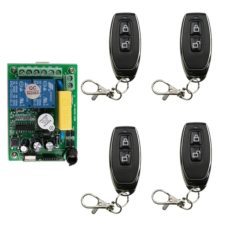 

Universal AC 220 V 10 A 10A 2CH relay RF radio Wireless Remote Control light switch Receiver Transmitter 433/315mhz