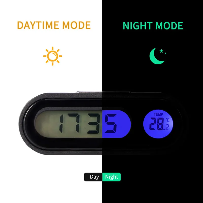 Автомобильные цифровые ЖК-часы и температурный дисплей Авто приборная панель часы Подсветка электронный экран часы с батареей
