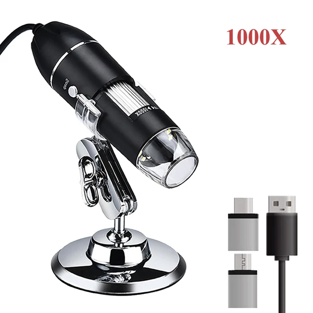 1600X Digital Microscope Camera 3in1 Type-C USB Portable Electronic Microscope For Soldering LED Magnifier For Cell Phone Repair 1000X 3 in 1 USB