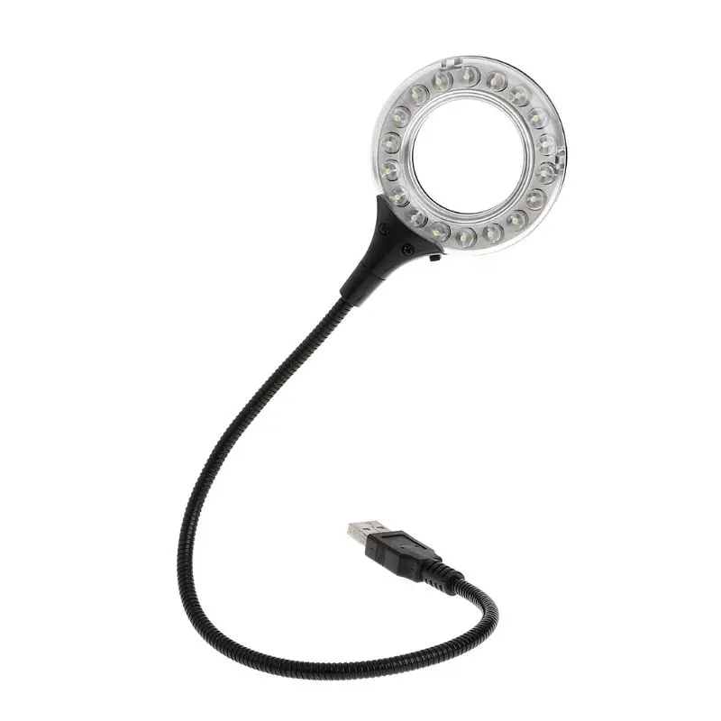 Ring Ring LED Light USB Table Desk Lamp 5V Bulb Flexible Gooseneck Adjustable Angle Reading Camping Powerbank Laptop PC