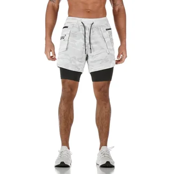 

Fitness Track Pants Breathable Sweat Training Multi-pocket Outdoor Sports Pants Men Running Trend Double Shorts Summer Pants Men