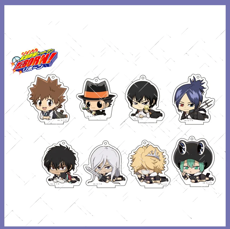 

Anime HITMAN REBORN! Gokudera Hayato Hibari Kyoya Bags Pendant Keychain Acrylic Keyring Bag Charm Decor Prone Position Series