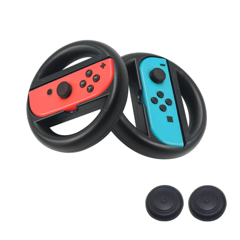 Пара для nintendo Switch Joy con контроллер гоночный руль ручки для nintendo Switch игры аксессуары Dropshipp - Цвет: Black and Black