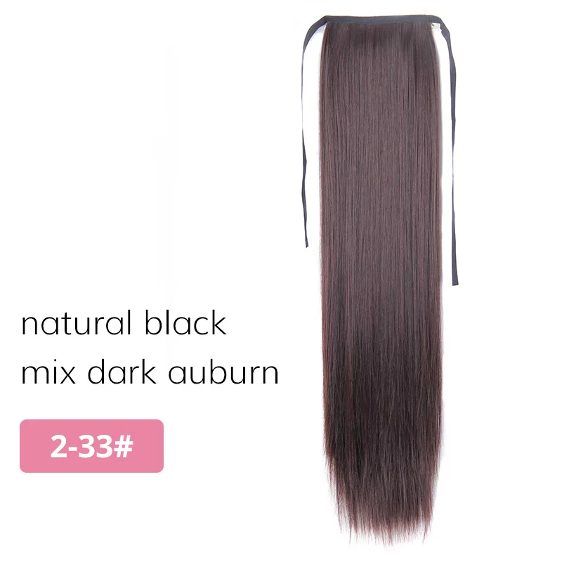 AISI BEAUTY синтетические накладные конский хвост Прямые Шнурки конский хвост шиньоны для женщин наращивание волос высокая температура - Цвет: 2-33