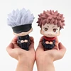 Anime Jujutsu Kaisen 10cm Gojo Satoru Yuji Q sitting figures computer case models 1