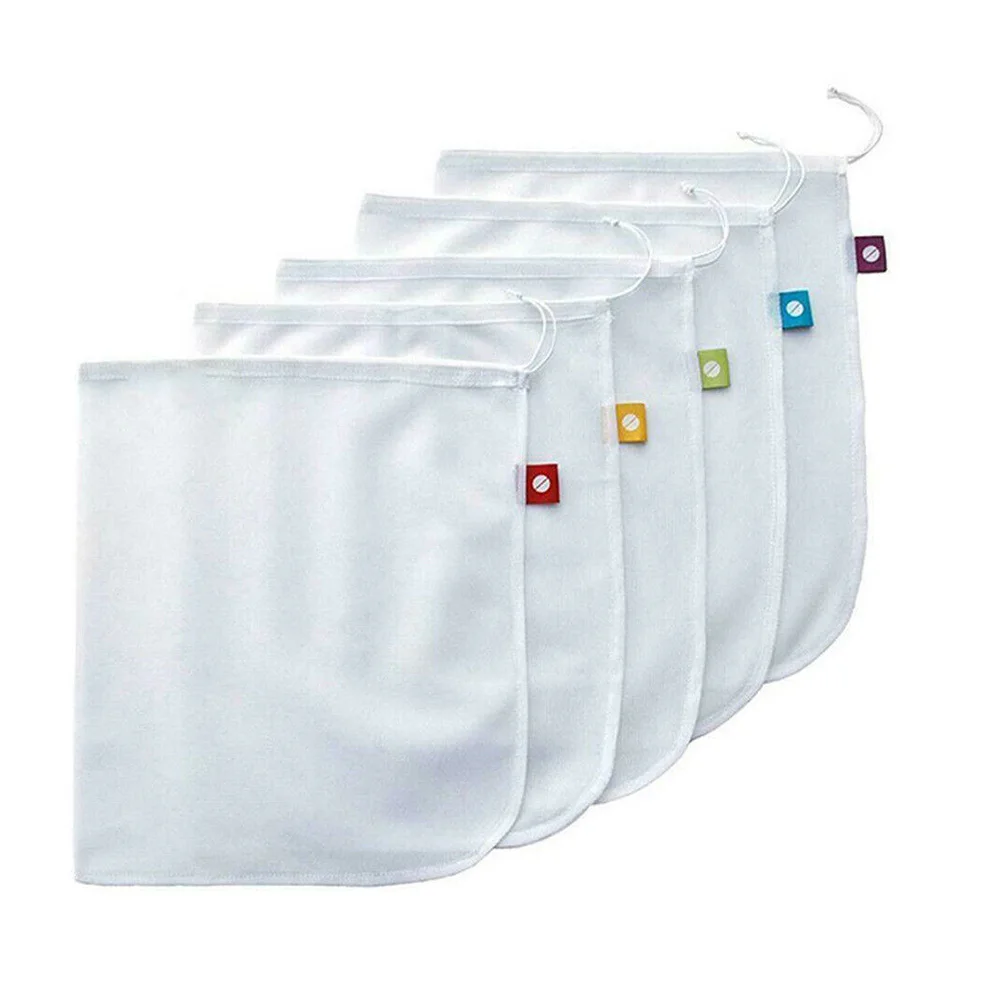 5 шт. кухонный сетчатый мешок для хранения дома моющийся складной на шнурке многоразовые фрукты овощи покупки Бакалея органайзер для игрушек