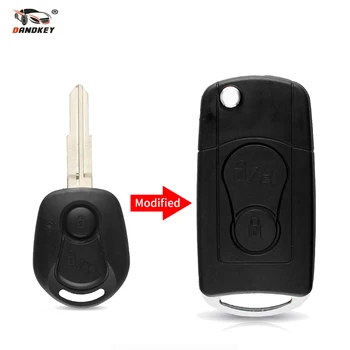 

Dandkey 10pcs Modified Flip Folding Remote Car Key Shell Case For Ssangyong Actyon SUV Kyron Rexton Uncut Blade Case Cover