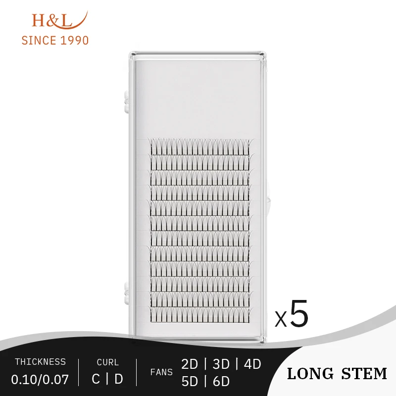 H&ampL SINCE 1990 2D 3D 4D 5D 6D Eyelash Extension Premade Fans0.07 0.10 Thickness Eyelashes Long Stem Lash Mink Extensi | Красота и