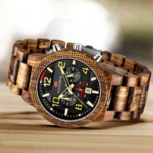 Модные деревянные мужские часы с большим циферблатом, лучший бренд, роскошные повседневные часы с хронографом, милитари, Спортивные кварцевые деревянные часы для мужчин, Relogio Masculino