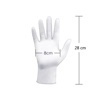 

100PC Rubber Disposable Latex Gloves White Non-Slip Acid and Alkali Laboratory Rubber Latex Gloves Household Cleaning Products