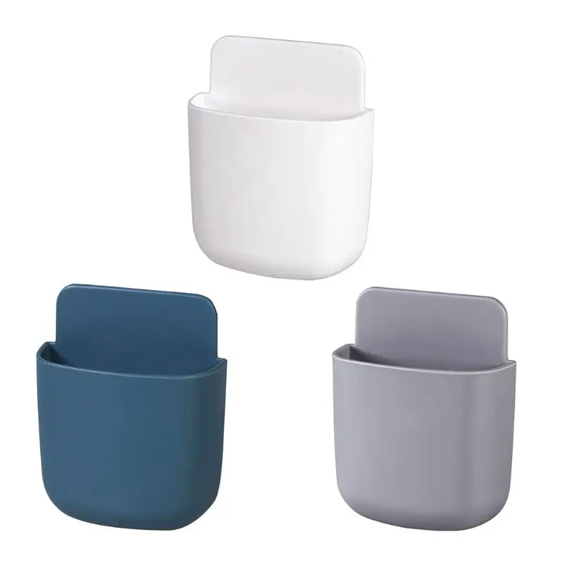 

Nail Free Remote Control Storage Case Wall Mounted Mobile Phone Stand Holder