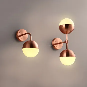 

Modern Decor LED Wall Lamp Bedroom Light Bedside Lamp Gold Rod Glass Light Fixtures Minimalist Personality Home Decor Wall Light