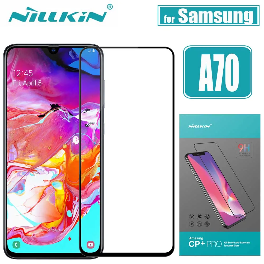 Для samsung A70 Защитная пленка для экрана Nillkin полная клейкая Обложка прозрачное защитное закаленное стекло для samsung Galaxy A70