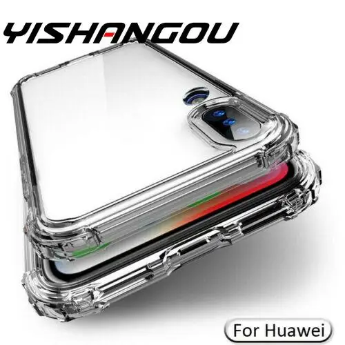 

Shockproof Bumper Clear Silicon Case For Huawei Nova 5i 5 Pro 4 P30 P20 Mate 20 10 Lite Y9 Y5 Y6 Prime 2018 P Smart Plus 2019