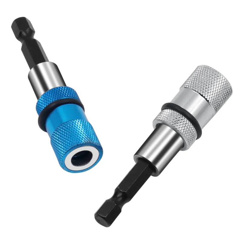 Blue 1/4 Hex Shank Electric Drill Magnetic Screwdriver Bit Holder 60mm Stainless Steel magnetism limit adjustable extension bar