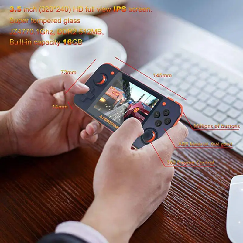 ANBERNIC Retro Game RG350 Video Game Handheld Console Mini 64 Bit 3.5 inch IPS Screen 16G 32G TF 2500+ Games Player Original