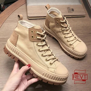 

REVT shoes new style Womens All-match canvas Sneakers fashion rainbow Thick bottom Internal increase girls shoes Sneakers