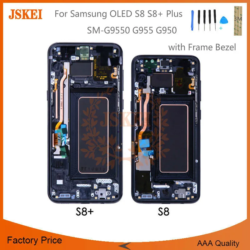 Для samsung OLED S8 S8+ Plus lcd Super Amoled дисплей SM-G9550 G955 G950 кодирующий преобразователь сенсорного экрана в сборе с рамкой