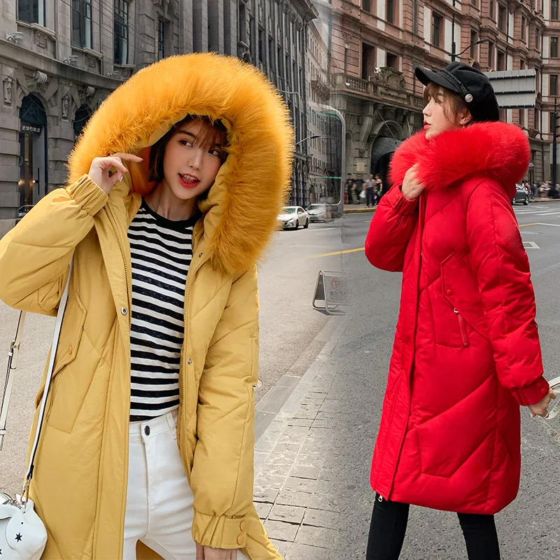 

Mid-length down Jacket Cotton-padded Clothes Women's 2019 Winter New Style Dongdaemun over-the-Knee CHIC Cotton-padded Jacket Lo