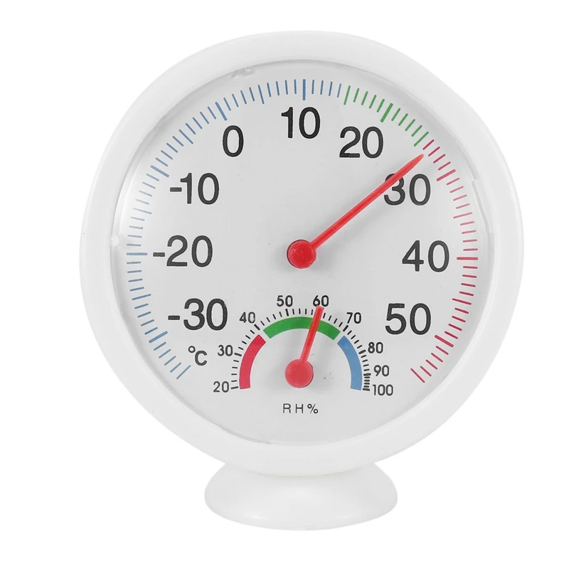 OVBBESS Thermometre hygrometre Aiguille Cadran Rond TESTEUR Exterieur Interieur Blanc 